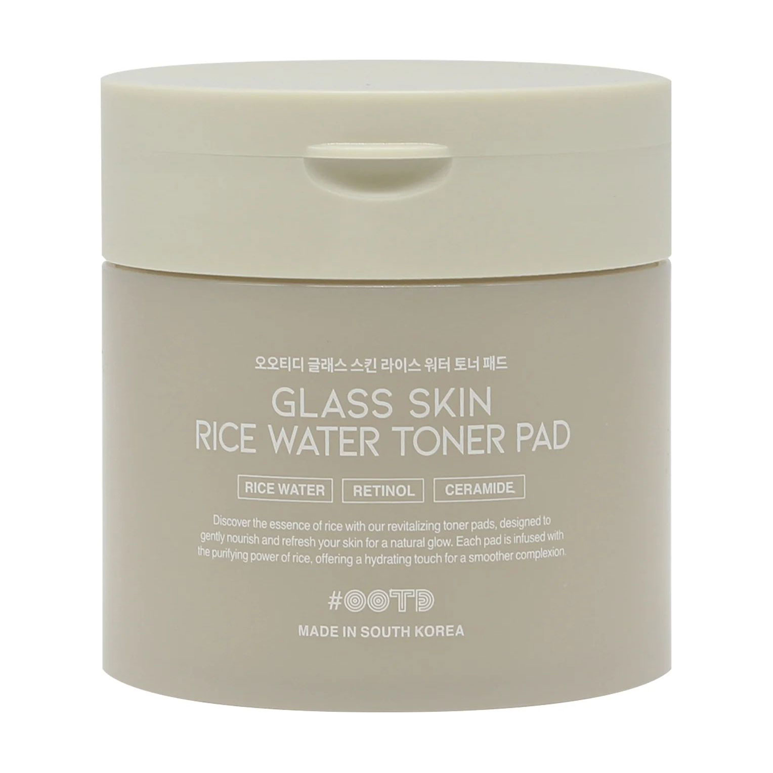 Пади для обличчя OOTD Glass Skin Rice Water Toner Pad з рисовою водою, ретинолом та церамідами, 120 мл, 70 шт